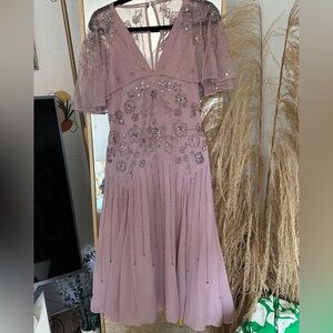 Elegant Pink Embellished Dress